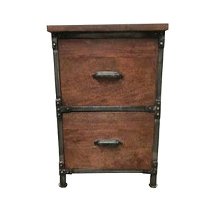Generic 2-Drawer Brown Wood Vertical Filing Cabinet