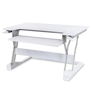 Ergotron WorkFit-T Dual Monitor Sit Stand Desk Riser - 35 Inch Width, White