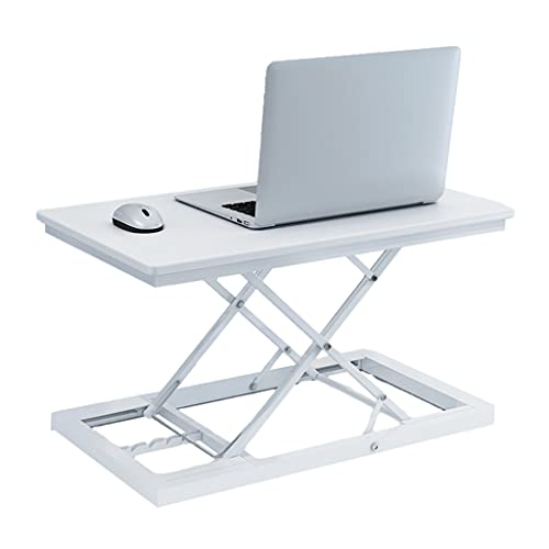 Height Adjustable 23.6inch Standing Desk Converter Sit to Stand Up Desk Riser Home Office Desk Workstation for Home Office (Color : White)