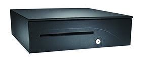 APG T320-BL1616-U6 Heavy-Duty Adjustable Cash Drawer with MultiPRO 320 Interface, 24V, 16" x 4.9" x 16.8", Black