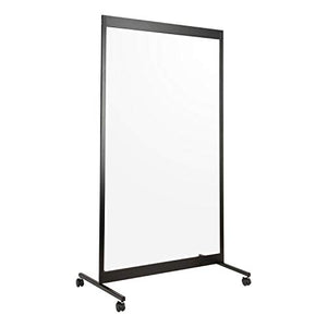 Factory Direct Partners 12793-BK Clear Acrylic Mobile Room Divider with Locking Casters
