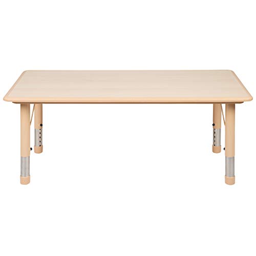 Flash Furniture 23.625"W x 47.25"L Rectangular Natural Plastic Height Adjustable Activity Table
