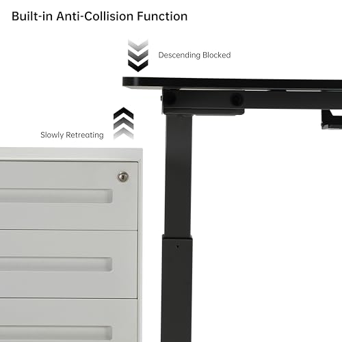 EUREKA ERGONOMIC Electric Standing Desk Adjustable Height (70" x 30") Dual Motor, Memory Presets, Smoked Wood