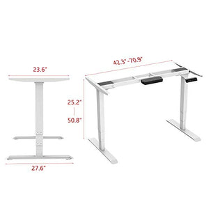 AIMEZO 50.8H Dual Motor Electric Standing Desk Base 3-Stage Height Adjustable Desk Frame Sit Stand Desk Home Office Standing Workstation with One-Touch 4 Presets Memory Control