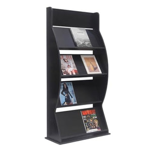 BinOxy Floor-Standing Magazine Rack 4-Layer - Wood Brochure Display Stand