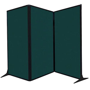 VERSARE QuickWall Folding Portable Partition | 3 Panel Room Divider | Sound Absorbing | 8'4" x 6'8" Marble Gray Panels