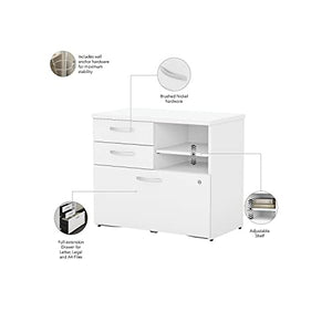 Bush Business Furniture Studio C Office Storage Cabinet, White - SCF130WHSU