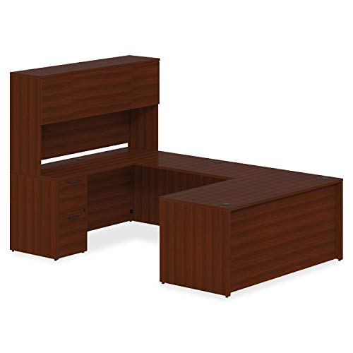 Lorell Mahogany Left Return Desk 48"x24"x29