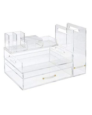 russell+hazel Acrylic Signature Solution Set, Clear and Gold-Toned Hardware, 16" x 13" x 9"