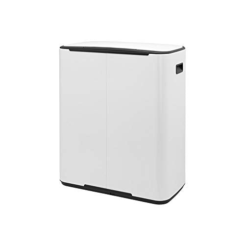 Brabantia Bo Large Step On Trash Can, White,211300
