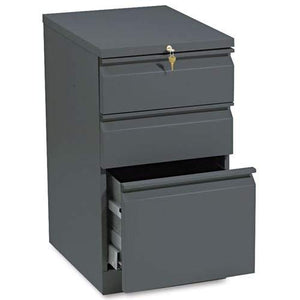 HON Efficiencies Mobile Pedestal File with 1 File and 2 Box Drawers, Charcoal