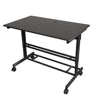 Stand Up Desk Store Rolling Adjustable Height Standing Desk Computer Workstation (Black, 48" Wide)