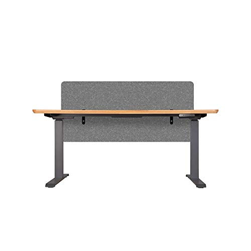 Vari Felt Privacy + Modesty Panel 60 Inch (Light Grey) - Above & Below Desk Privacy - Easy Desk Attachment