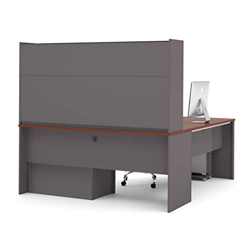 Bestar L-Shaped Desk with lateral File Cabinet and Hutch - Connexion
