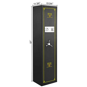 PARAGON SAFES 7501 Electronic 5-Gun and Rifle Safe – 4.26 cu ft Solid Steel Gun Cabinet for Firearms (Black)