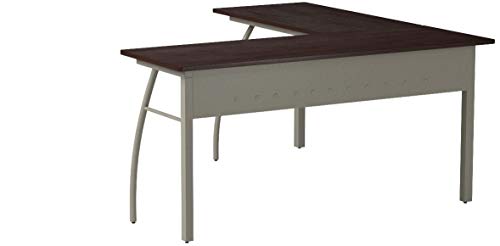 Linea Italia TR737MOC Trento Line L-Shaped Desk, 59.12 by 59.12 by 29.5-Inch, Mocha/Gray