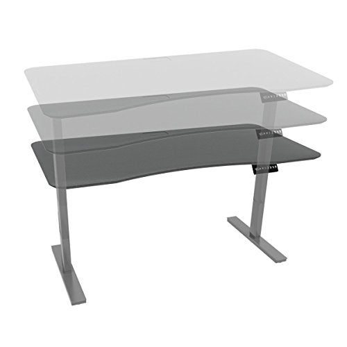 Ergo Elements Height Adjustable Electric Standing Desk with 60" Top 4 Memory Buttons LED Display, Grey with Grey Top