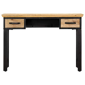 vidaXL Modern Simple Style Computer Desk PC Laptop Study Table Office Desk Workstation for Home Office, with Two Drawer 43.3"x19.6"x29.9" Solid Mango Wood