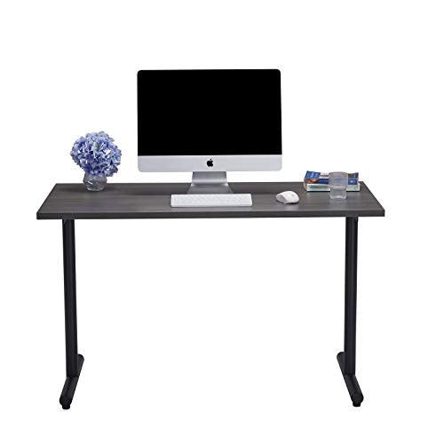 Sunon Modern Computer Desk Home Office Workstation Writing Table with Cable Hole, 47 Inch, Grey