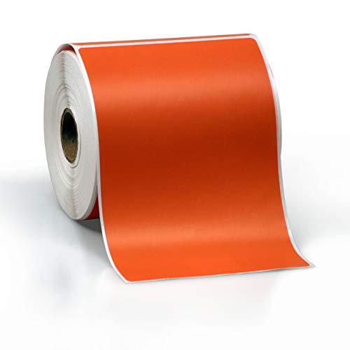 4" X 6" Direct Thermal Perforated Stickers Labels for Shipping Labels, Inventory, and Color Coding - Compatible with Zebra, Rollo, Godex and More (Orange, 48 Rolls)