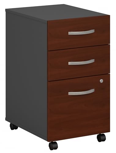 Bush Business Furniture Components 21"D Vertical 3-Drawer Mobile File Cabinet, Hansen Cherry/Graphite Gray