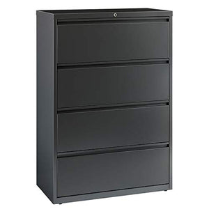 Hirsh Industries Lateral File Cabinet, 4 Drawers, Charcoal, 36" x 18.62" x 52.5