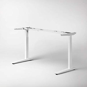 Fully Jarvis Standing Desk Frame Only - Supports Tops from 44" to 82" Wide and 27" to 36" deep - Electric Adjustable Desk Height from 30" to 49" with Memory Preset Controller (White Frame)