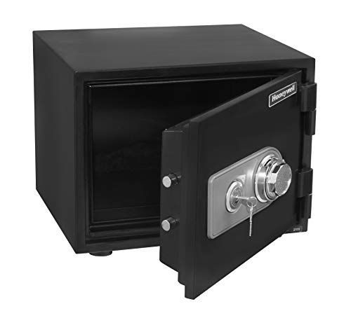 Honeywell Safes & Door Locks - 2101 Steel Fireproof and Waterproof Security Safe with Dual Dial and Key Lock Protection, 0.50-Cubic Feet, Black
