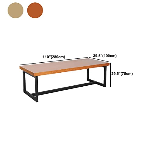 XINDAR Industrial Wood Conference Table, Rectangle Meeting Table with Trestle Base (Walnut, 110.2" L x 39.4" W x 29.5" H)