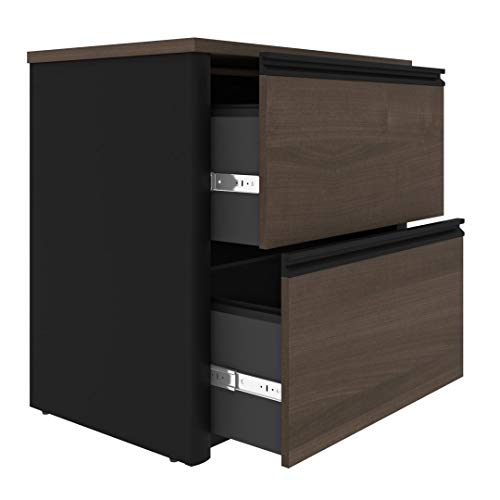Bestar Connexion 5 Piece L Shaped Office Set in Antigua and Black