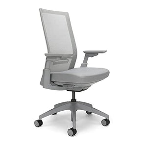 Allsteel Evo Office Chair with Lumbar Support, Adjustable Arms, Activated Recline - Gray Frost Mesh