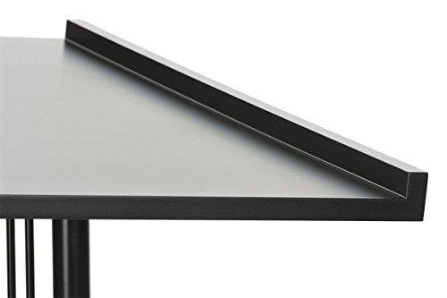 Displays2go Cross Podium, Floor Standing Pulpit, Slanted Top, Steel/Wood Base, Black