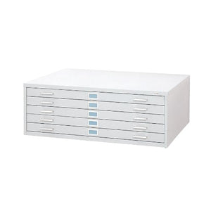 Safco 5-Drawer Flat File Cabinet for 42" x 30" Documents, White