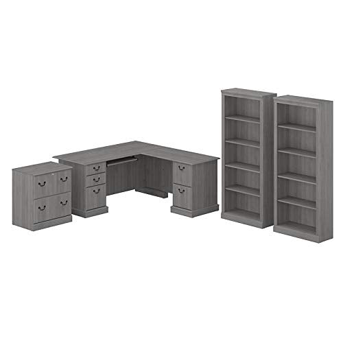 Bush Furniture UrbanPro L Shaped Desk with Storage Set - Modern Gray, Engineered Wood