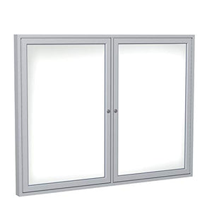2 Door Enclosed Magnetic Whiteboard Size: 3' H x 4' W, Frame Finish: Satin