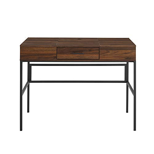 Walker Edison Modern Wood Computer Writing Desk Storage Drawer Home Office Workstation Small, 42 Inch, Dark Walnut