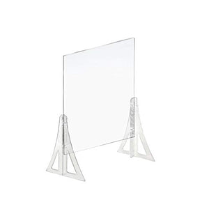 Azar Displays Protective Sneeze Guard for Counter and Desk - Portable Plexiglass Barrier (Pack of 2) - Acrylic Desk Shield Adjustable to Six Heights for Transaction Window. Plastic Shield for Desk