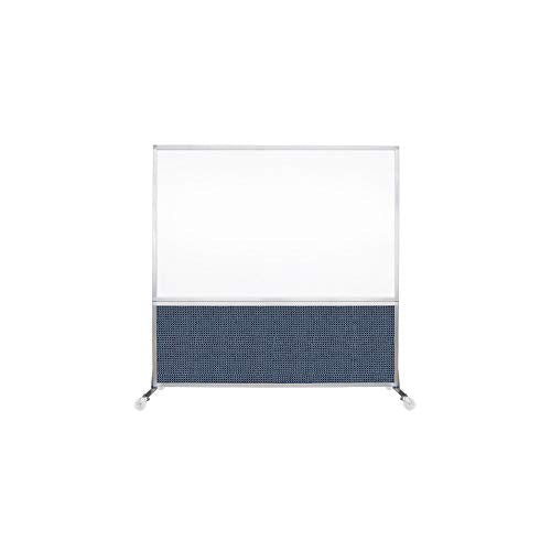 DivideWrite Mobile Whiteboard Room Divider – Double Sided Dry Erase Board Cubicle Partition Ocean Fabric 4' Wide X 6' Tall