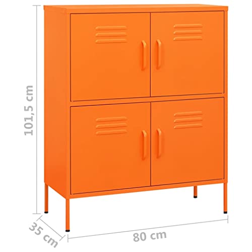 ZQQLVOO Metal Lockers with Card Slots, Orange Storage Cabinet 31.5"x13.8"x40