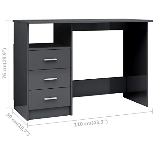 Writing Desk,Computer Desk with Storage Locker,Multipurpose Workstation,Simple Style Desk,Workstation Office Desk Writing Study Desk for Home Office,43.3"x19.7"x29.9" Chipboard