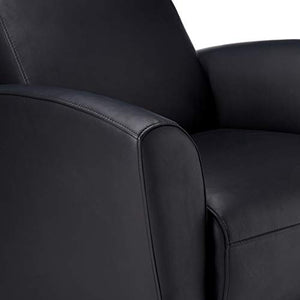 Lorell LLR68952 Leather Reception Club Chairs, 42" Height X 23.8" Width X 29.5" Length, Black