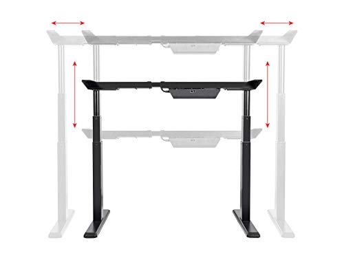 Monoprice Height Adjustable Sit-Stand Riser Table Desk Frame - Black with Electric Dual Motor, Compatible with Desktops from 43 Inches Up to 87 Inches Wide - Workstream Collection