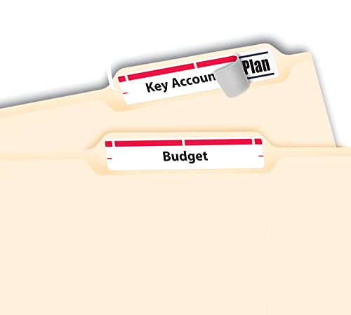 Avery Red File Folder Labels for Laser and Inkjet Printers with TrueBlock Technology, 2/3 x 3-7/16 Inches, 5 Packs (5066)