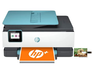 HP OfficeJet Pro 80 28e All-in-One Wireless Color Inkjet Printer, Print Scan Copy Fax, Auto 2-Sided Printing, 35-Sheet ADF, 20 ppm, 4800 x 1200 dpi, Ethernet, Blue, 32GB Durlyfish USB Card