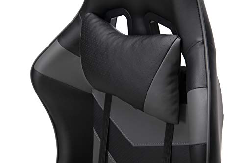 OFM ESS Collection High Back PU Leather Gaming Chair, Grey