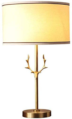 None LED Table Lamp Desk Lamp - Copper Base, Gold Shade, White Shade - Tabletop Lighting for Living Room