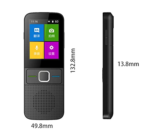 Language Translator Device 137 Languages Handheld Two-Way Multi Language Translator with Voice and Photo Translations Black