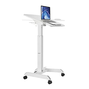 AVLT Mobile Workstation 47" Height Adjustable with Tilting Desk - Pneumatic Standing Desk Cart