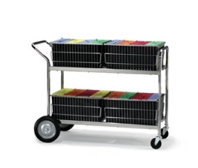 Charnstrom Mail Cart with 4 File Folder Baskets (M281)