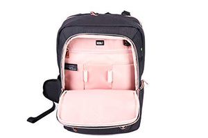 Swissdigital Katy Rose Women's Massaging Black with Rose Gold Zippers College Travel Laptop Backpack SD1006M-01